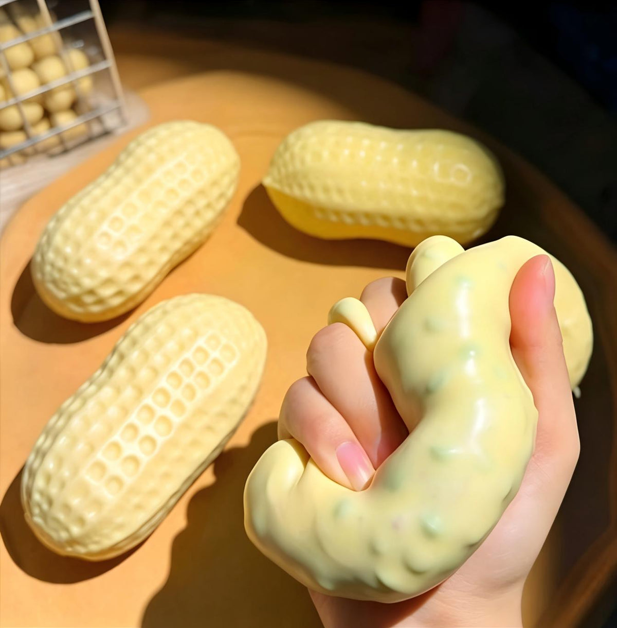 Handmade Crunchy Peanut Squeeze Toy - Building Block Texture Fidget for Anxiety Relief