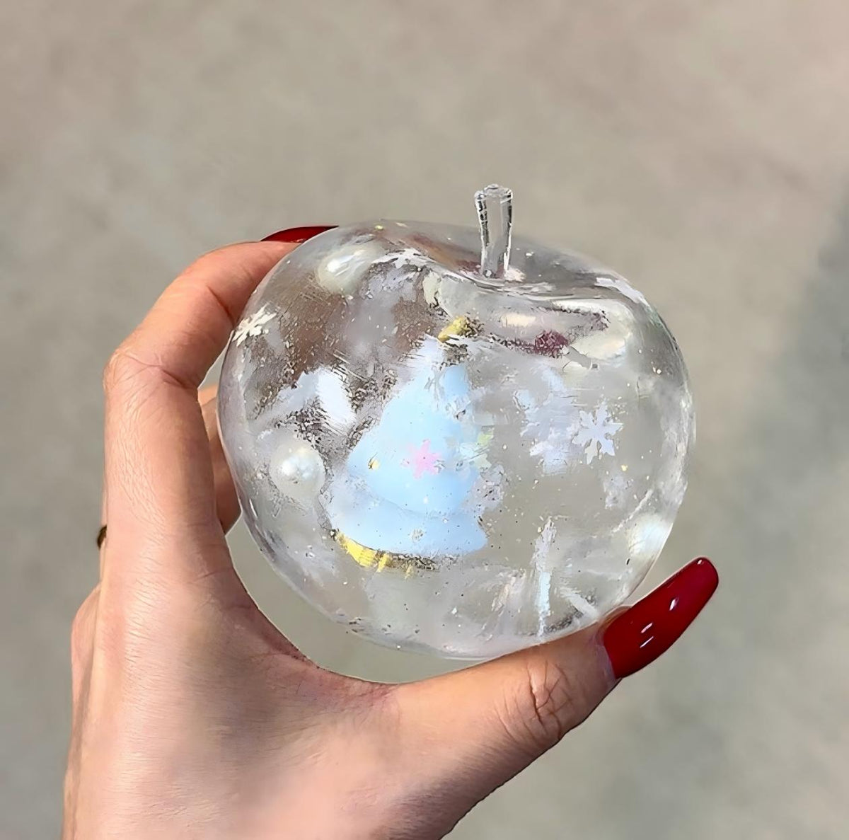Gel-Filled Apple Squishy Toys - Transparent Sensory Fidget Stress Relief Collection